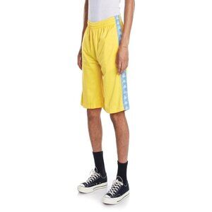 Kappa "222 Banda" yellow blue stripe stretch shorts men's sz Xlarge